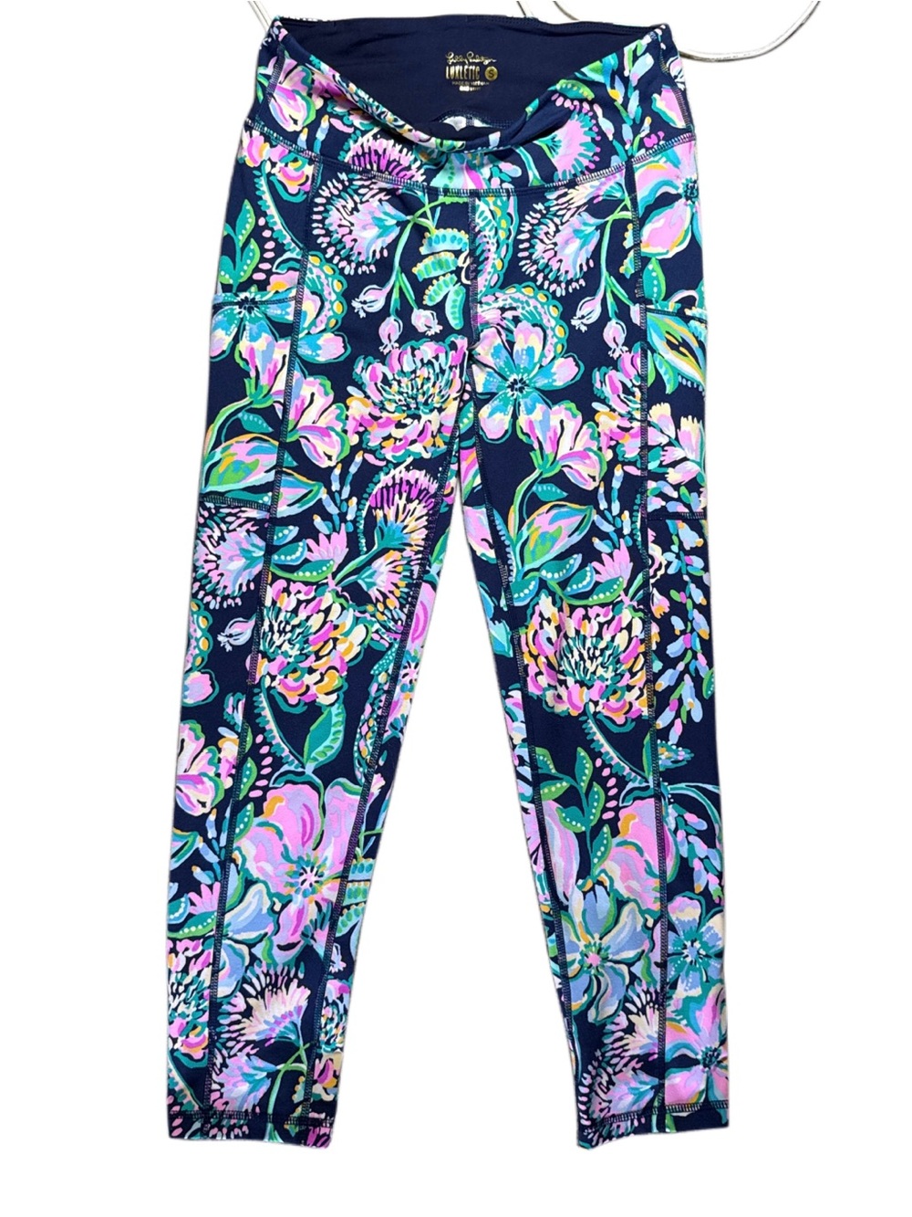 Lilly Pulitzer Luxletic Navy Floral High-Rise athletic pant. NWOT - Picture 4 of 5